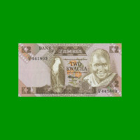 BILLETE DE ZAMBIA 2 KWACHA, PICK 24c, AÑO 1980/1988, ESTADO SIN CIRCULAR.-