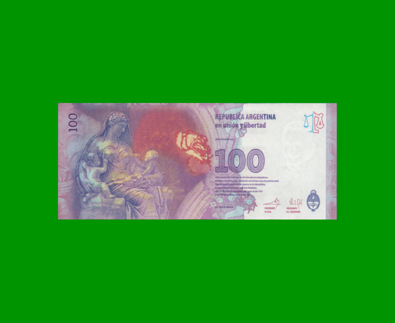 PESOS 3er DISEÑO $100,00, BOT 4303, AÑO 2013, ESTADO EXCELENTE+.- - Imagen 2