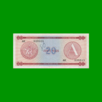 BILLETE DE CUBA $20,00 PICK FX5, AÑO 1985, ESTADO MUY BUENO+.-