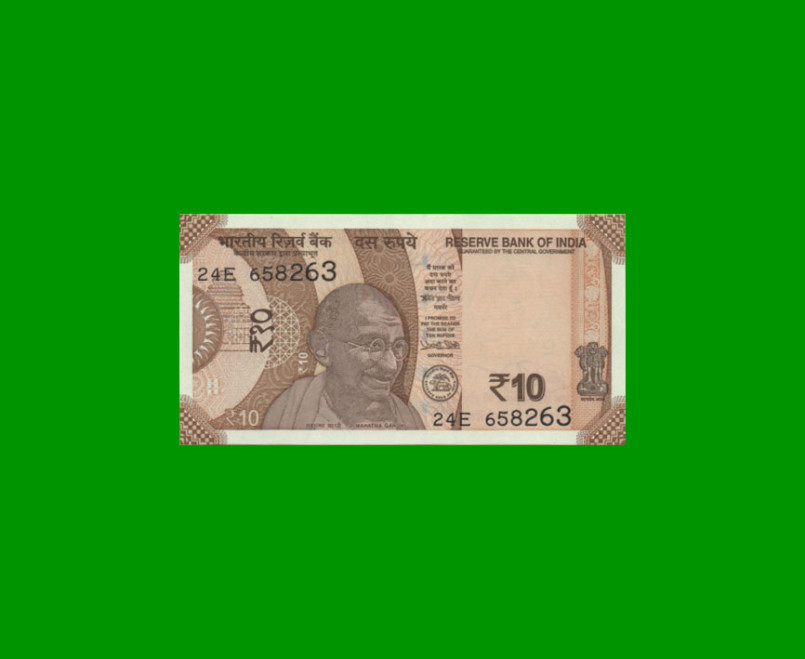 BILLETE DE INDIA 10 RUPIAS, PICK 109, ESTADO SIN CIRCULAR.-