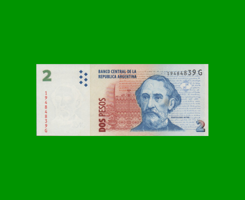 PESOS CONVERTIBLES 2do DISEÑO $2,00, BOT 3224, AÑO 2006, ESTADO EXCELENTE.-