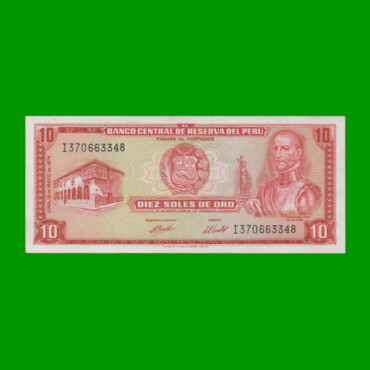 BILLETE DE PERU 10 SOLES, PICK 100c, AÑO 1974, ESTADO SIN CIRCULAR.-