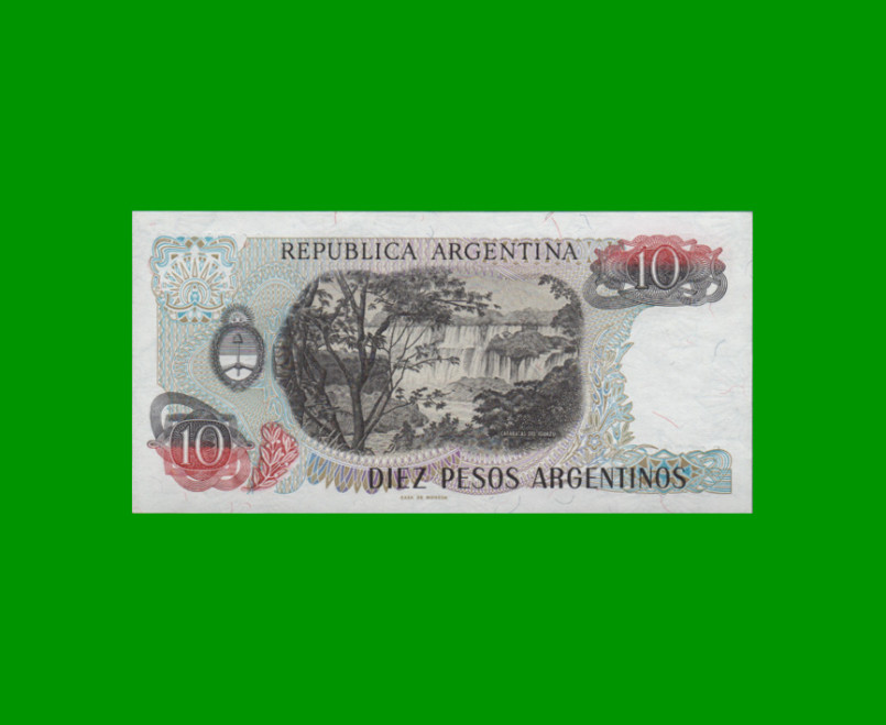 PESOS ARGENTINOS $10,00, BOT 2611, AÑO 1983, ESTADO SIN CIRCULAR .- - Imagen 2