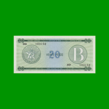 BILLETE DE CUBA $20,00 PICK FX9, AÑO 1985, ESTADO SIN CIRCULAR.-