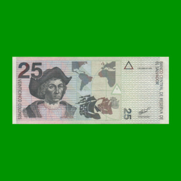 BILLETE DE EL SALVADOR 25 COLONES, PICK 149b, AÑO 1998 ESTADO EXCELENTE.-