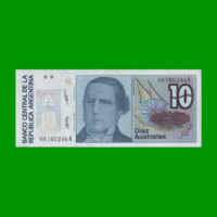 BILLETE DE AUSTRALES, 10 AUSTRALES, BOT 2821, AÑO 1987, ESTADO EXCELENTE+.-