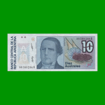 BILLETE DE AUSTRALES, 10 AUSTRALES, BOT 2821, AÑO 1987, ESTADO EXCELENTE+.-