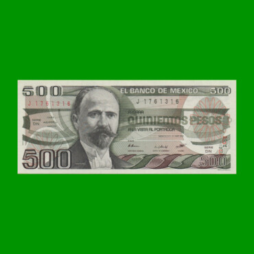 BILLETE DE MEXICO $500,00 PICK 79a, AÑO 1983, ESTADO SIN CIRCULAR.-