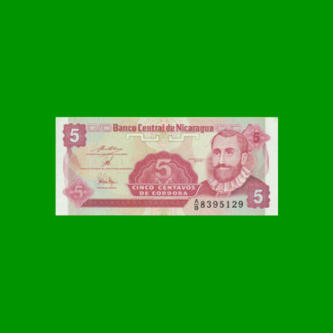 BILLETE DE NICARAGUA 5 CENTAVOS, PICK 168, ESTADO SIN CIRCULAR.-