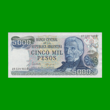PESOS LEY 18.188 $5.000,00, BOT 2474, AÑO 1982, ESTADO SIN CIRCULAR.-