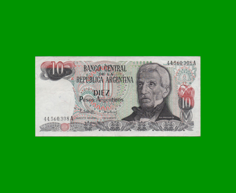 PESOS ARGENTINOS $10,00, BOT 2612, AÑO 1984, ESTADO EXCELENTE.-