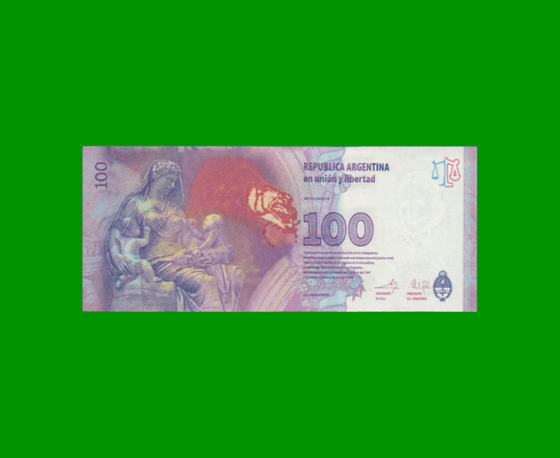 PESOS 3er DISEÑO $100,00, BOT 4305, AÑO 2013, ESTADO EXCELENTE+.- - Imagen 2