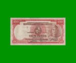 BILLETE DE URUGUAY $100,00, PICK 39c, SERIE D, ESTADO BUENO.-