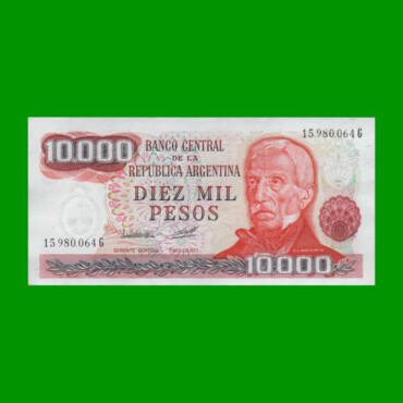PESOS LEY 18.188 $10.000,00, BOT 2492, AÑO 1980, ESTADO SIN CIRCULAR.-