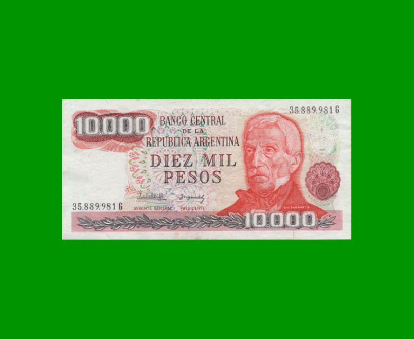 PESOS LEY 18.188 $10.000,00, BOT 2494, AÑO 1982, ESTADO EXCELENTE.-