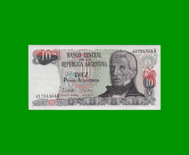 PESOS ARGENTINOS $10.00, BOT 2612, AÑO 1984, ESTADO SIN CIRCULAR.-