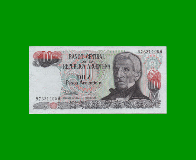 PESOS ARGENTINOS $10,00, BOT 2614b, AÑO 1984, ESTADO SIN CIRCULAR.-