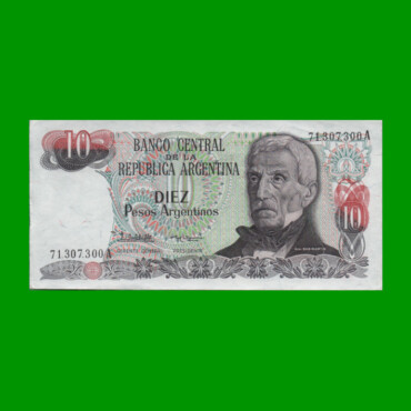 PESOS ARGENTINOS $10,00, BOT 2614a, AÑO 1984, ESTADO EXCELENTE.-