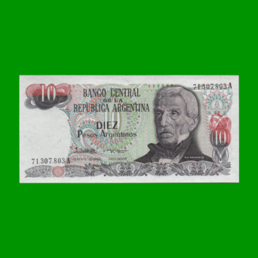 PESOS ARGENTINOS $10,00, BOT 2614a, AÑO 1984, ESTADO SIN CIRCULAR.-