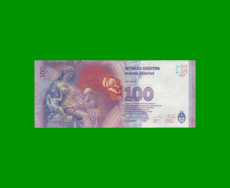 PESOS 3er DISEÑO $100,00, BOT 4306, AÑO 2013, ESTADO EXCELENTE- .- - Imagen 2