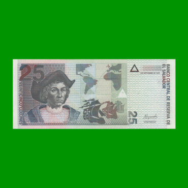 BILLETE DE EL SALVADOR 25 COLONES, PICK 155, AÑO 1999 ESTADO EXCELENTE+.-