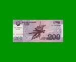 BILLETE DE COREA DEL NORTE 200 WON, CONMEMORATIVO, PICK CS13, ESTADO SIN CIRCULAR.-