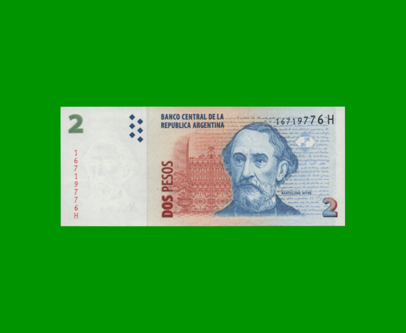 PESOS CONVERTIBLES 2do DISEÑO $2,00, BOT 3228, AÑO 2007, ESTADO EXCELENTE+.-