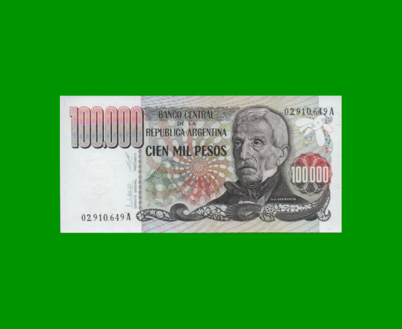 PESOS LEY 18.188 $100.000,00, BOT 2502, AÑO 1979, ESTADO SIN CIRCULAR .-