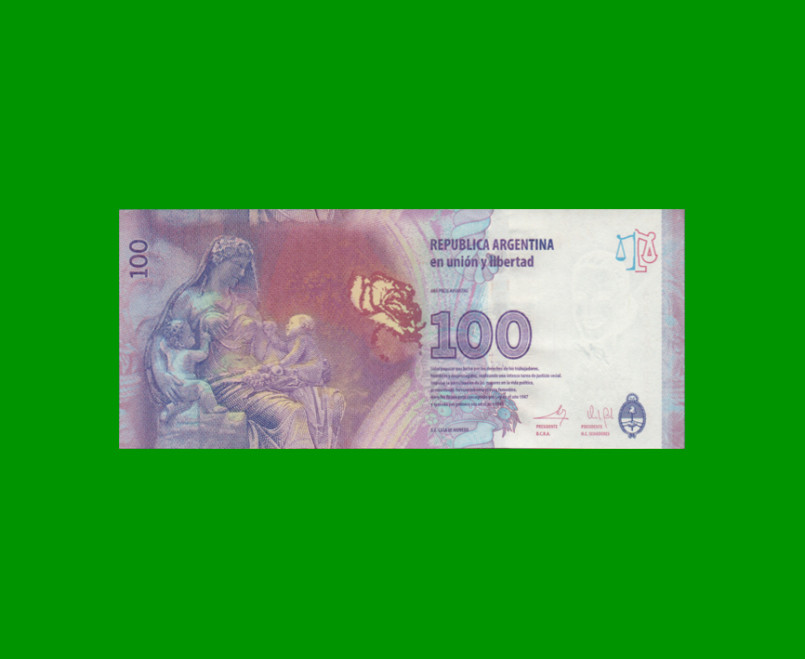 PESOS 3er DISEÑO $100,00, BOT 4307, AÑO 2014, ESTADO EXCELENTE.- - Imagen 2