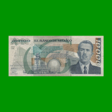 BILLETE DE MEXICO $10.000,00 PICK 90d, AÑO 1991, ESTADO MUY BUENO- .-