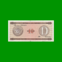 BILLETE DE CUBA $10,00 PICK FX35, SERIE D, ESTADO BUENO+.-