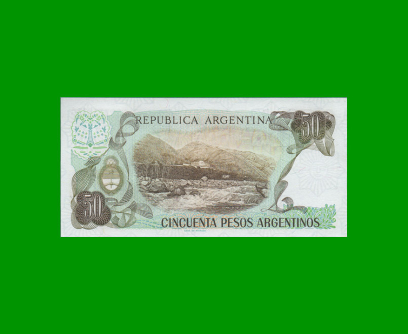 PESOS ARGENTINOS $50,00, BOT 2619a, AÑO 1985, ESTADO SIN CIRCULAR.- - Imagen 2