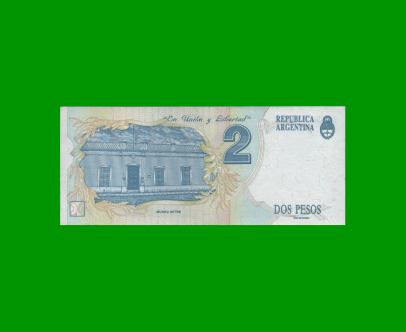 PESOS CONVERTIBLES 1er DISEÑO $2,00, BOT 3017, AÑO 1995, ESTADO EXCELENTE.- - Imagen 2