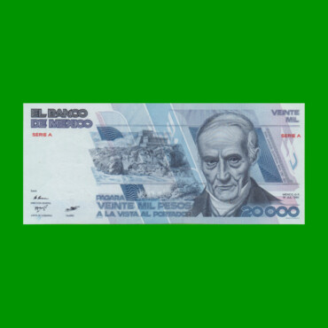 BILLETE DE MEXICO $20.000,00 PICK 91a, AÑO 1985, ESTADO SIN CIRCULAR.-