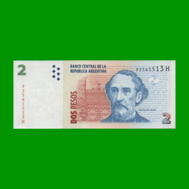 PESOS CONVERTIBLES 2do DISEÑO $2,00, BOT 3229, AÑO 2008, ESTADO SIN CIRCULAR.-