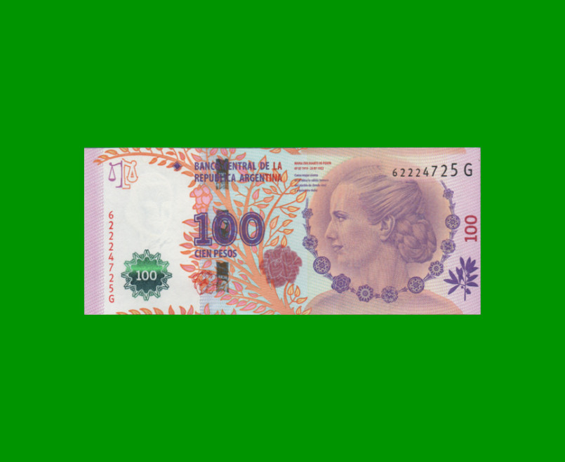 PESOS 3er DISEÑO $100,00, BOT 4307, AÑO 2014, ESTADO SIN CIRCULAR.-