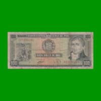 BILLETE DE PERU 100 SOLES, PICK 102b, AÑO 1972, ESTADO BUENO.-