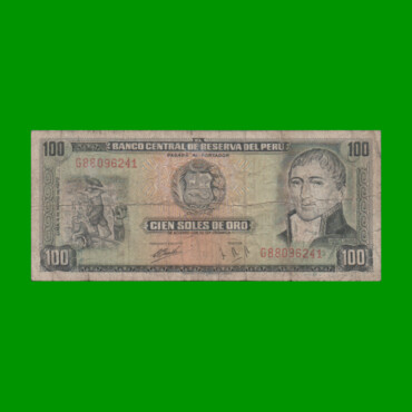 BILLETE DE PERU 100 SOLES, PICK 102b, AÑO 1972, ESTADO BUENO.-