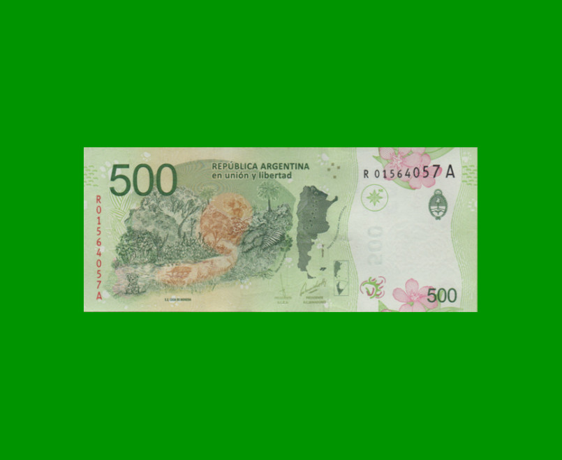 REPOSICION BILLETE CONVERTIBLE TERCER DISEÑO $ 500,00, BOT 5812a, ESTADO EXCELENTE.- - Imagen 2