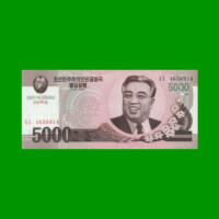 BILLETE DE COREA DEL NORTE 5.000 WON, CONMEMORATIVO, PICK CS17, ESTADO SIN CIRCULAR.-