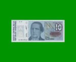 BILLETE DE AUSTRALES, 10 AUSTRALES, BOT 2825, AÑO 1989, ESTADO SIN CIRCULAR.-