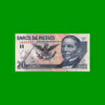 BILLETE DE MEXICO $20,00 PICK 106b, AÑO 1996, ESTADO MUY BUENO.-
