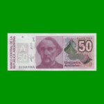 BILLETE DE AUSTRALES, 50 AUSTRALES, BOT 2827, AÑO 1986, ESTADO EXCELENTE.-
