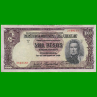 BILLETE DE URUGUAY $1.000,00, PICK 45, SERIE D, ESTADO BUENO+.-