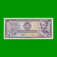 BILLETE DE PERU 200 SOLES, PICK 103b, AÑO 1974, ESTADO EXCELENTE.-