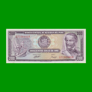BILLETE DE PERU 200 SOLES, PICK 103b, AÑO 1974, ESTADO EXCELENTE.-