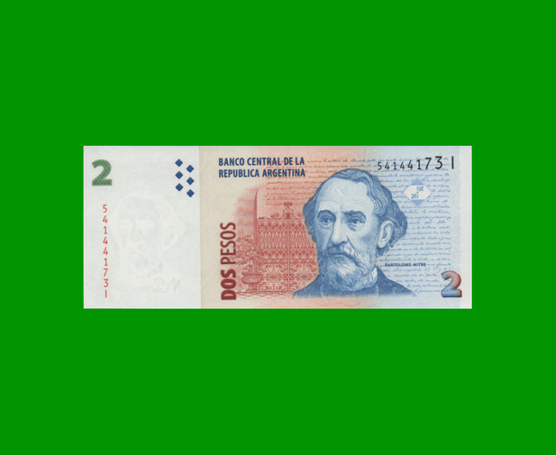 PESOS CONVERTIBLES 2do DISEÑO $2,00, BOT 3232, AÑO 2008, ESTADO SIN CIRCULAR.-