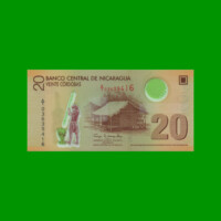 BILLETE DE NICARAGUA 20 CORDOBAS, POLYMERO, PICK 202a, ESTADO SIN CIRCULAR.-