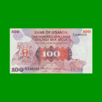 BILLETE DE UGANDA 100 SHILLINGS, PICK 19b, AÑO 1982 ESTADO SIN CIRCULAR.-