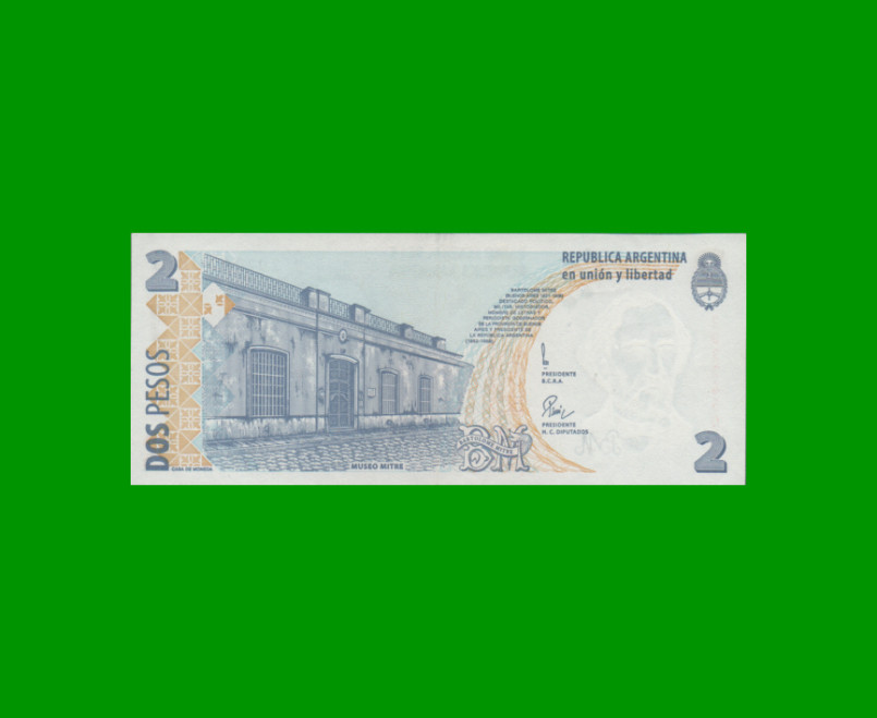 PESOS CONVERTIBLES 2do DISEÑO $2,00, BOT 3203, AÑO 1998, ESTADO EXCELENTE.- - Imagen 2